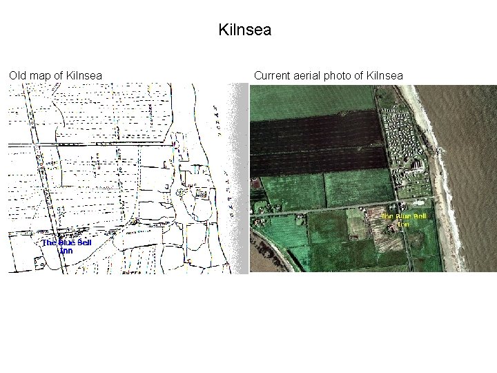 Kilnsea Old map of Kilnsea Current aerial photo of Kilnsea 