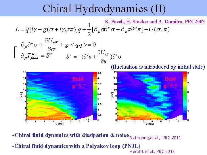 Chiral Hydrodynamics (II) K. Paech, H. Stocker and A. Dumitru, PRC 2003 (fluctuation is