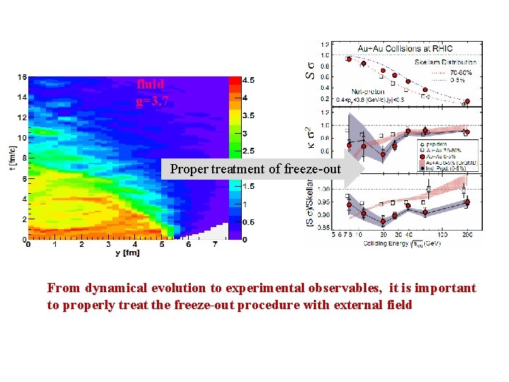 fluid g=3. 7 Proper treatment of freeze-out From dynamical evolution to experimental observables, it