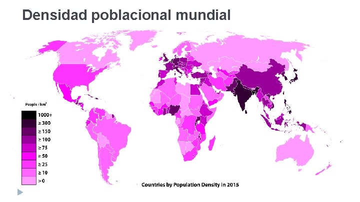 Densidad poblacional mundial 