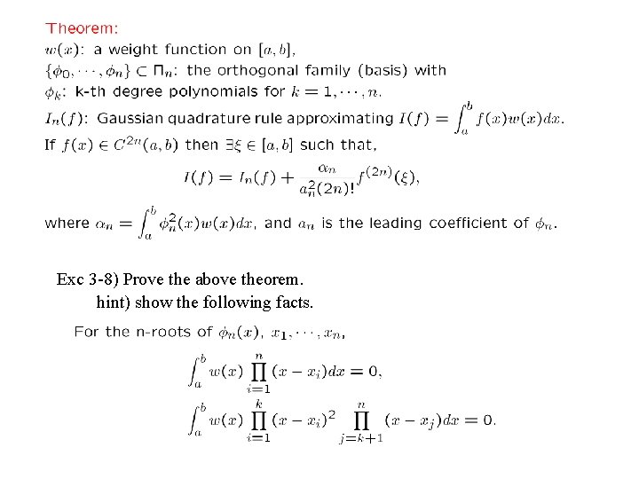 Exc 3 -8) Prove the above theorem. hint) show the following facts. 