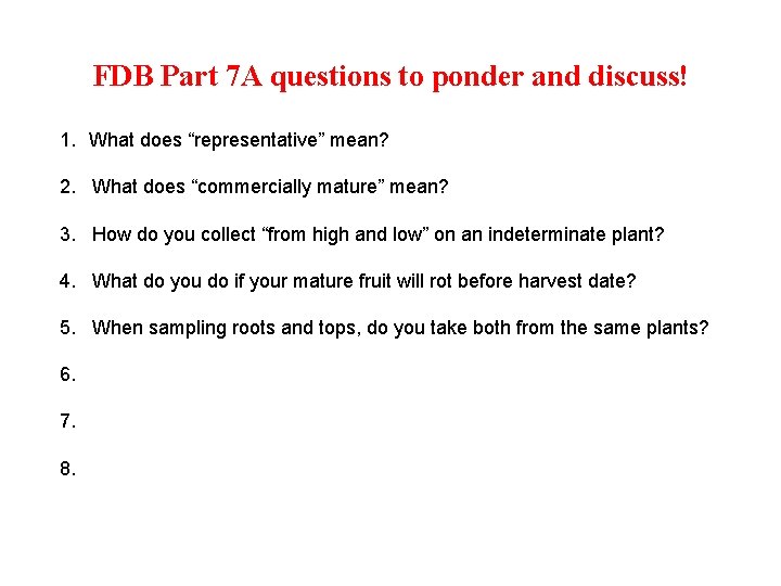 FDB Part 7 A questions to ponder and discuss! 1. What does “representative” mean? FDB Part 7 A questions to ponder and discuss! 1. What does “representative” mean?