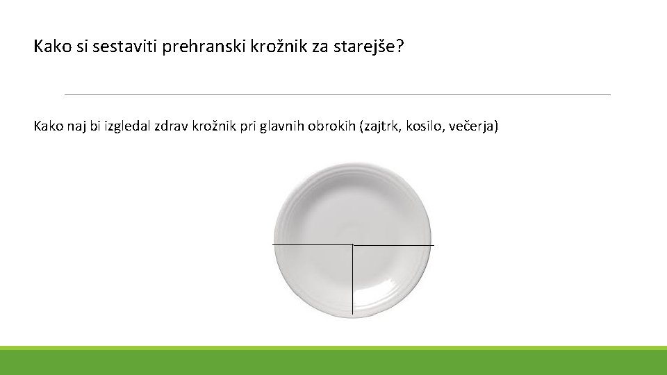 Kako si sestaviti prehranski krožnik za starejše? Kako naj bi izgledal zdrav krožnik pri