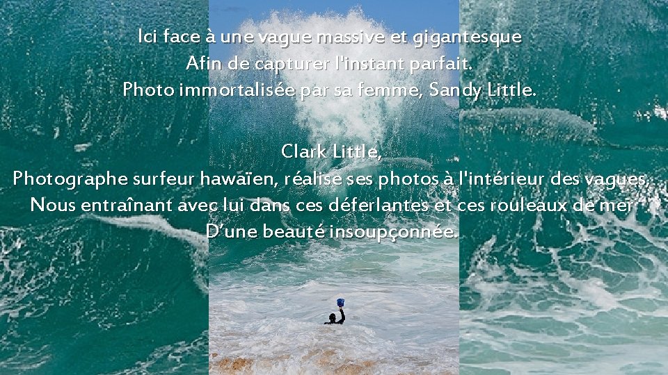 Ici face à une vague massive et gigantesque Afin de capturer l'instant parfait. Photo