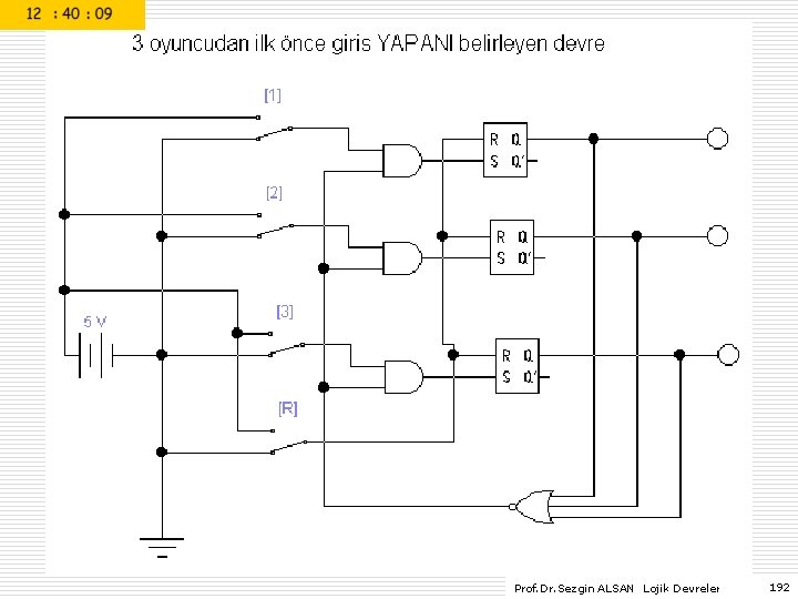 Prof. Dr. Sezgin ALSAN Lojik Devreler 192 