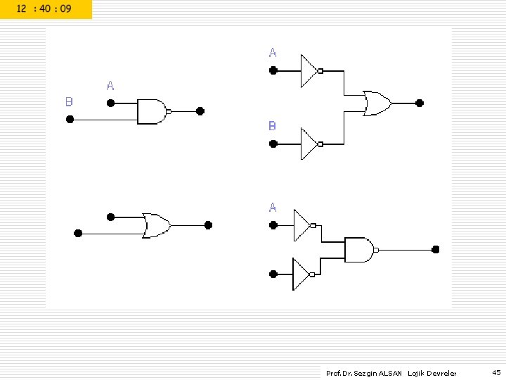Prof. Dr. Sezgin ALSAN Lojik Devreler 45 