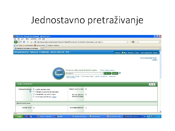 Jednostavno pretraživanje Jednostavno pretraživanje