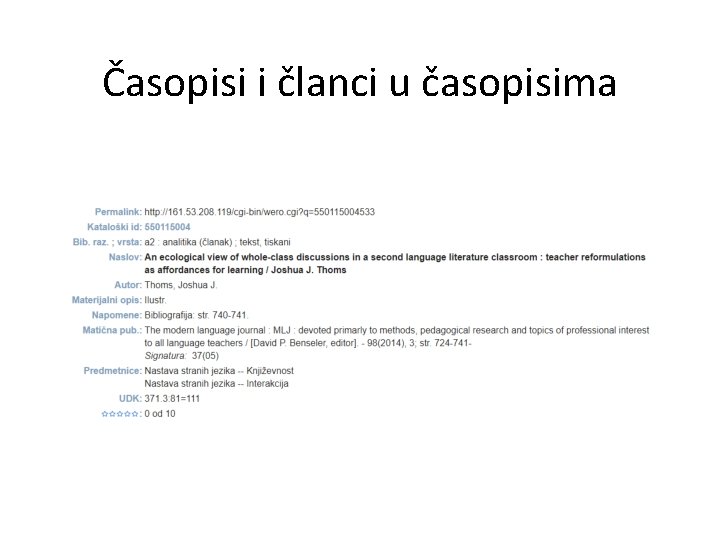 Časopisi i članci u časopisima 