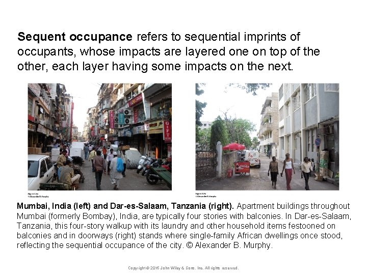 Sequent occupance refers to sequential imprints of occupants, whose impacts are layered one on