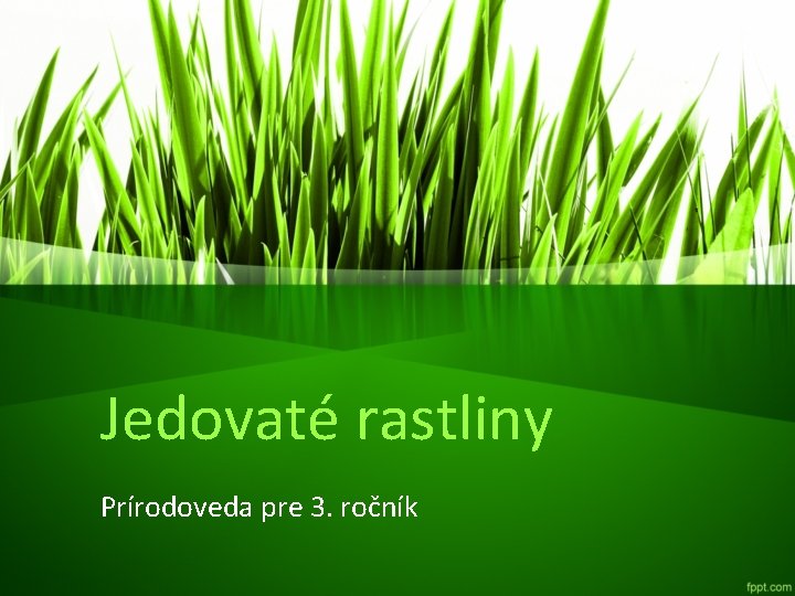 Jedovaté rastliny Prírodoveda pre 3. ročník 