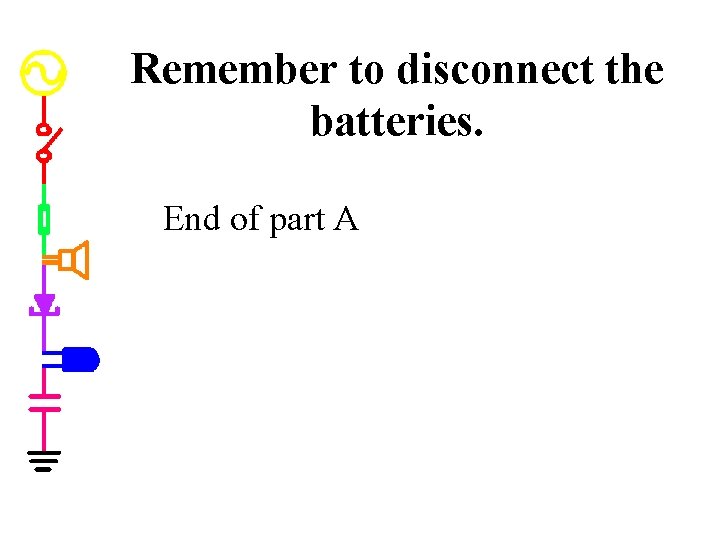 Remember to disconnect the batteries. End of part A 