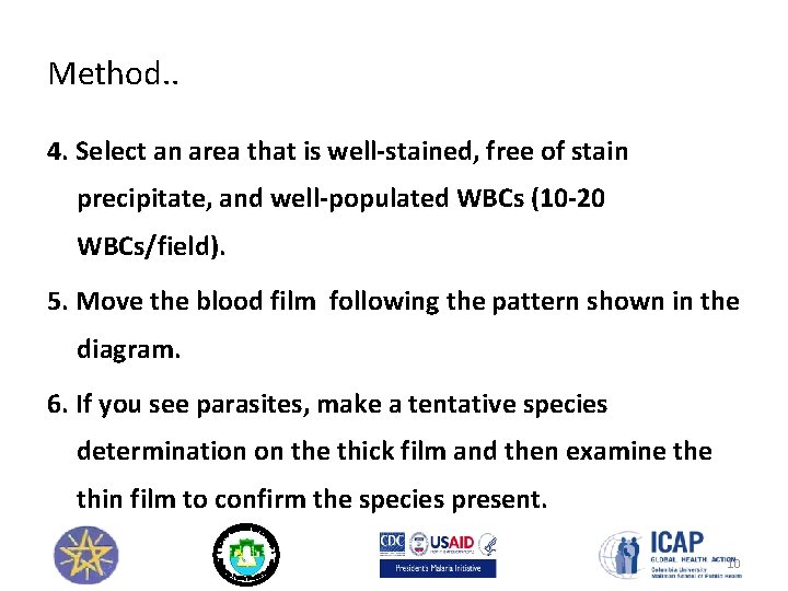 Method. . 4. Select an area that is well-stained, free of stain precipitate, and