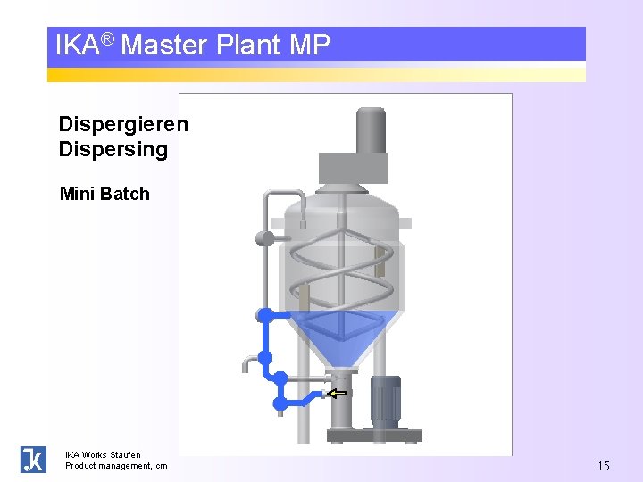 IKA® Master Plant MP Dispergieren Dispersing Mini Batch IKA Works Staufen Product management, cm