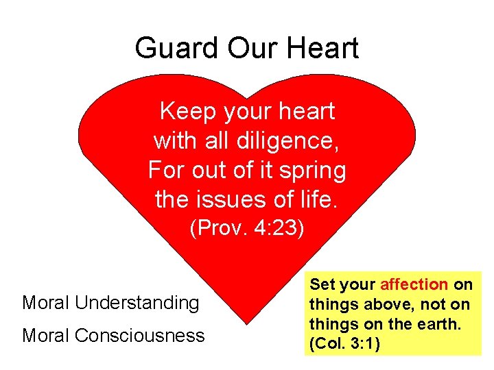 Guard Our Heart Keep your heart with all diligence, For out of it spring