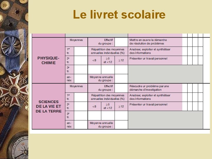 Le livret scolaire 