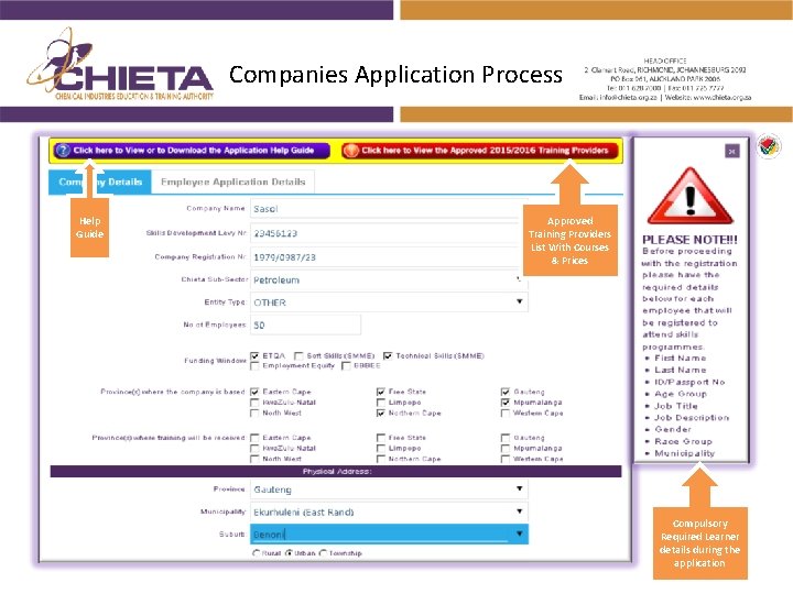 Companies Application Process Help Guide Approved Training Providers List With Courses & Prices Compulsory