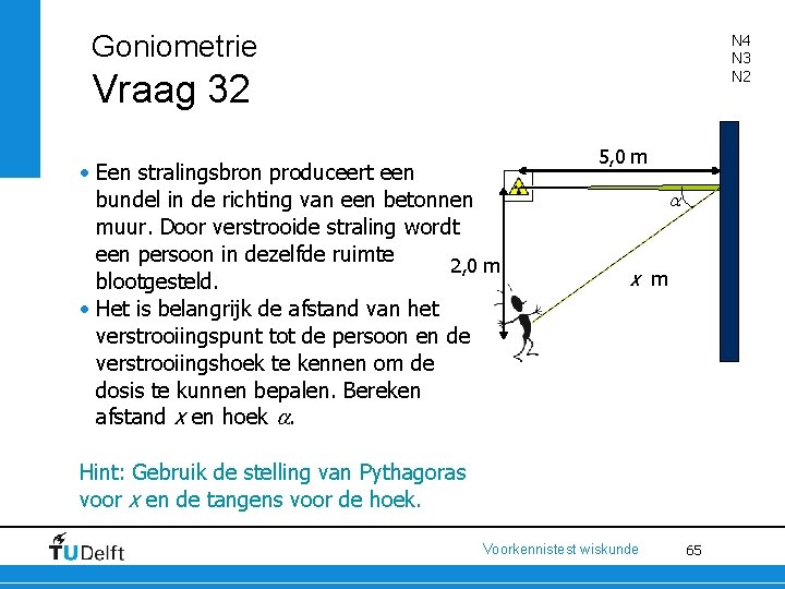 Goniometrie N 4 N 3 N 2 Vraag 32 • Een stralingsbron produceert een