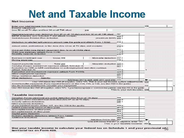 Net and Taxable Income 36 