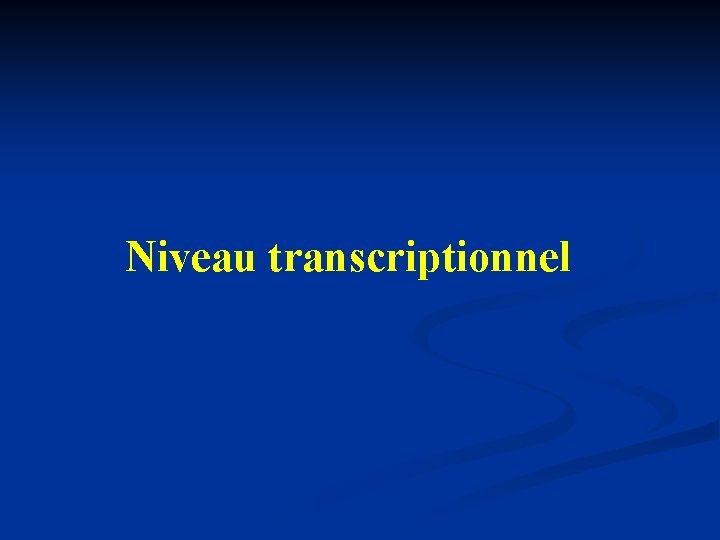 Niveau transcriptionnel 