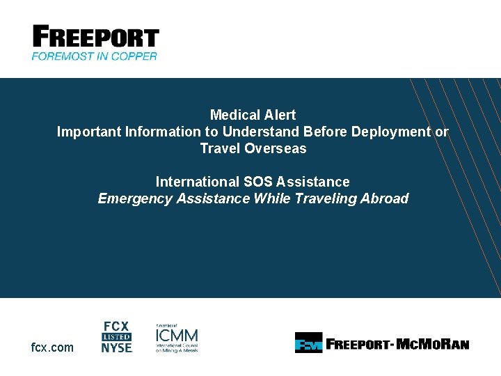 Medical Alert Important Information to Understand Before Deployment or Travel Overseas International SOS Assistance