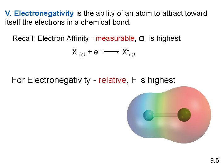 V. Electronegativity is the ability of an atom to attract toward itself the electrons