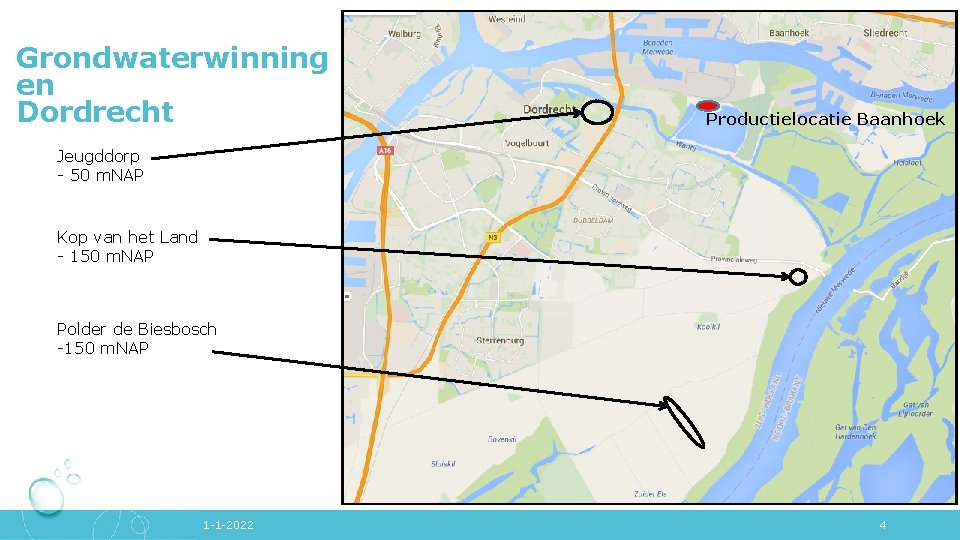 Grondwaterwinning en Dordrecht Productielocatie Baanhoek Jeugddorp - 50 m. NAP Kop van het Land