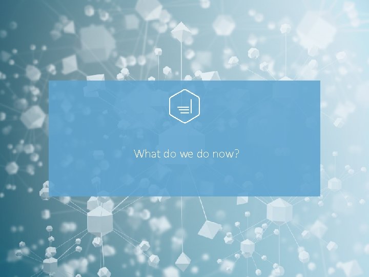 What do we do now? What do we do now?