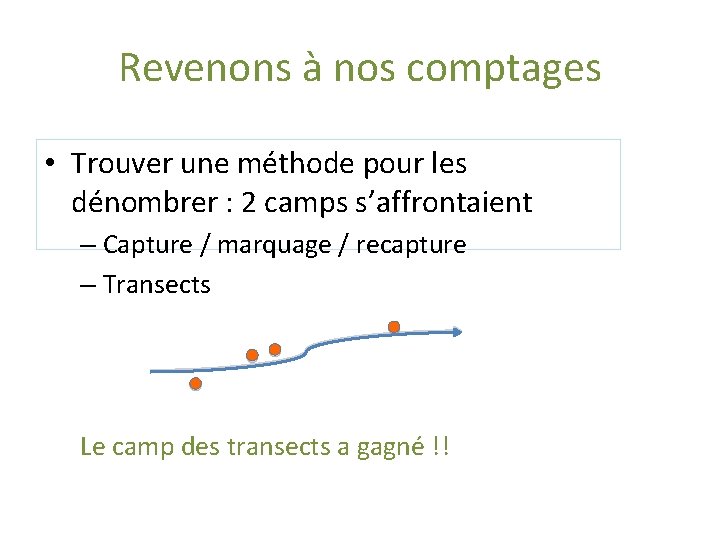 Revenons à nos comptages • Trouver une méthode pour les dénombrer : 2 camps