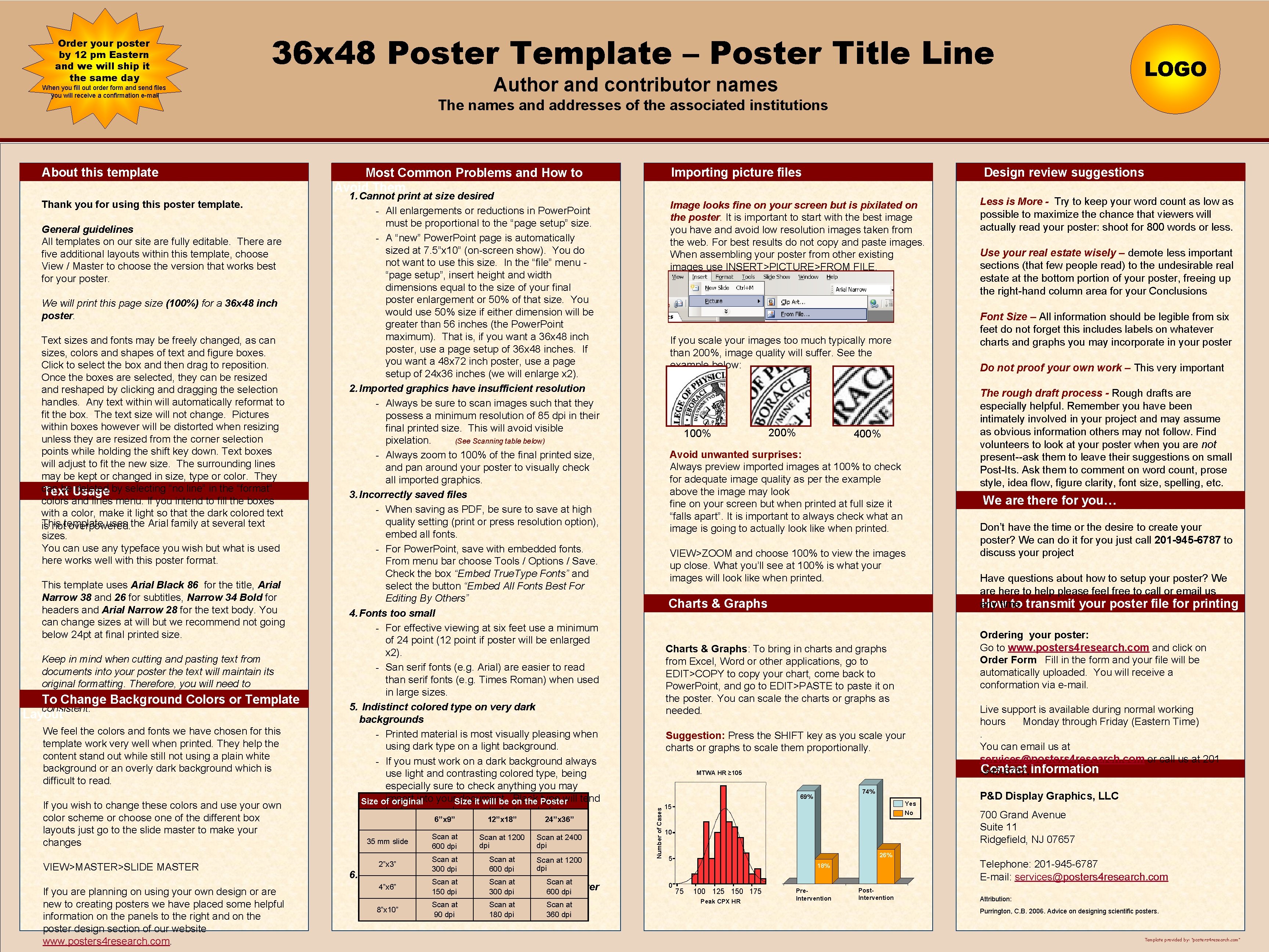 36 x 48 Poster Template Poster Title Line