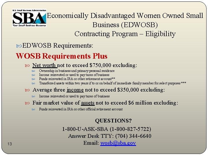 U S Small Business Administration Helping Small Businesses