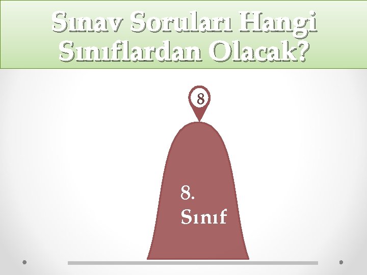 Sınav Soruları Hangi Sınıflardan Olacak? 8 8. Sınıf 