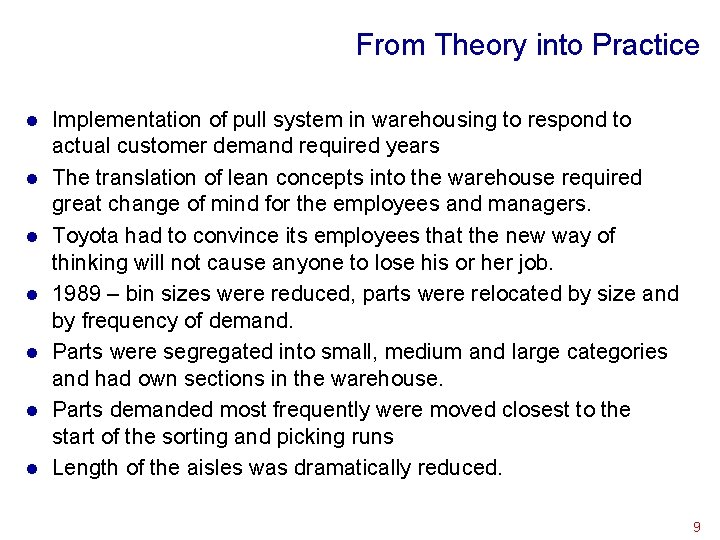 Implementing Pull Lean Manufacturing Chapter 4 Pull Principles of Pull