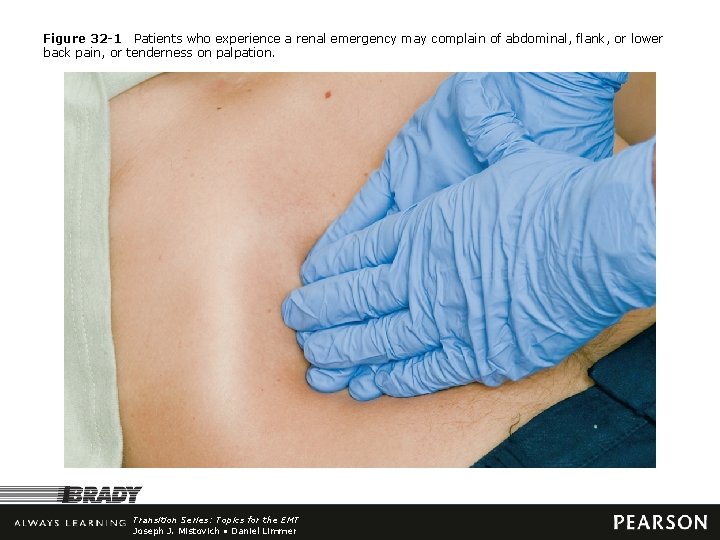Figure 32 -1 Patients who experience a renal emergency may complain of abdominal, flank,