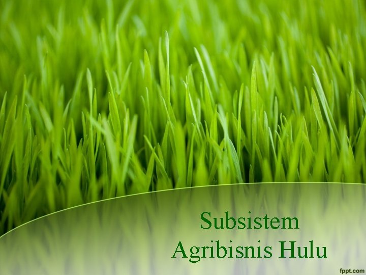 Subsistem Agribisnis Hulu 