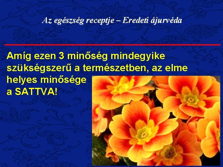 Az egészség receptje – Eredeti ájurvéda Amíg ezen 3 minőség mindegyike szükségszerű a természetben,