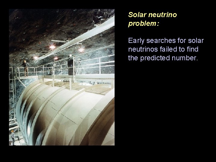 Solar neutrino problem: Early searches for solar neutrinos failed to find the predicted number.