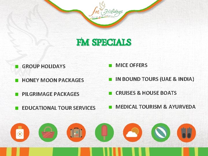 FM SPECIALS GROUP HOLIDAYS MICE OFFERS HONEY MOON PACKAGES IN BOUND TOURS (UAE &
