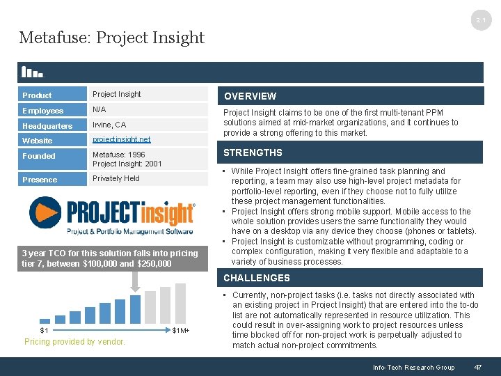 2. 1 Metafuse: Project Insight Product Project Insight OVERVIEW Employees N/A Headquarters Irvine, CA