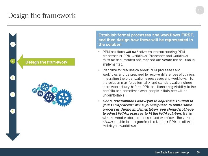 3. 1 Design the framework Establish formal processes and workflows FIRST, and then design