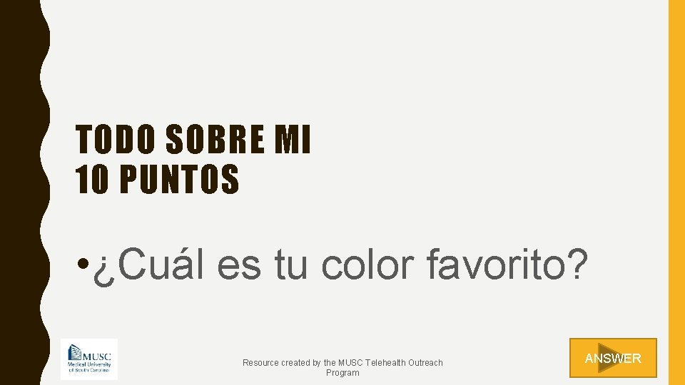 TODO SOBRE MI 10 PUNTOS • ¿Cuál es tu color favorito? Resource created by