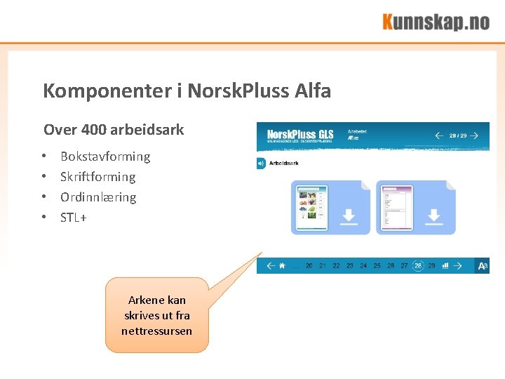 Komponenter i Norsk. Pluss Alfa Over 400 arbeidsark • • Bokstavforming Skriftforming Ordinnlæring STL+ Komponenter i Norsk. Pluss Alfa Over 400 arbeidsark • • Bokstavforming Skriftforming Ordinnlæring STL+