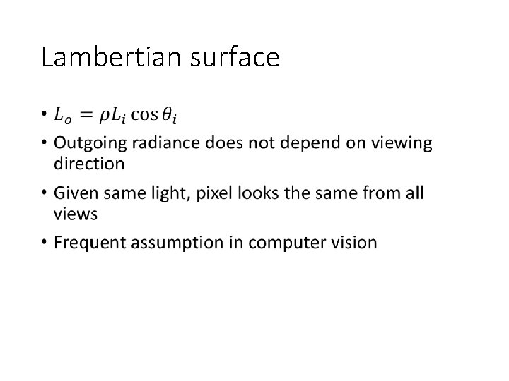 Lambertian surface • 