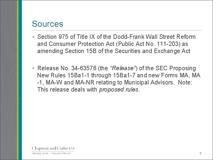 Sources § Section 975 of Title IX of the Dodd-Frank Wall Street Reform and
