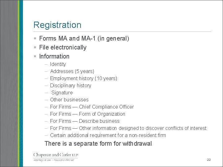 Registration § Forms MA and MA-1 (in general) § File electronically § Information –