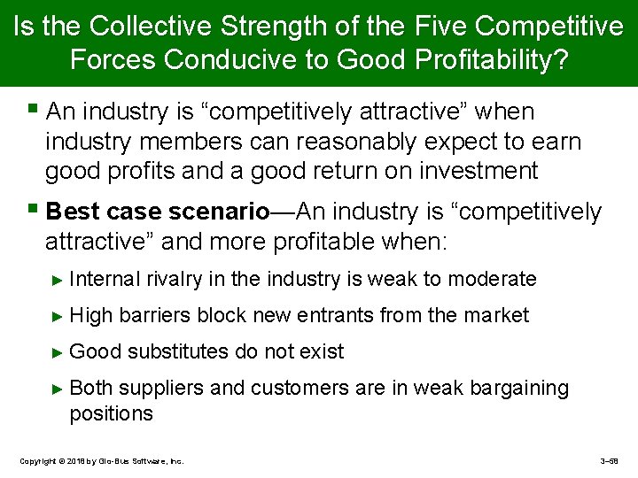 Is the Collective Strength of the Five Competitive Forces Conducive to Good Profitability? §