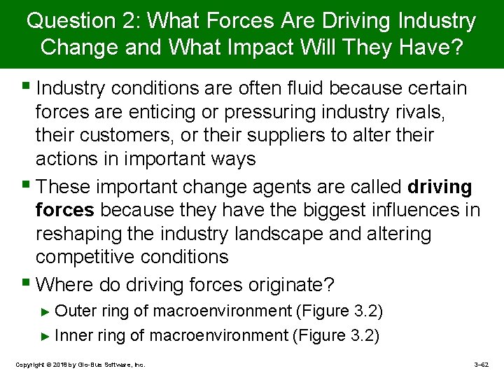 Question 2: What Forces Are Driving Industry Change and What Impact Will They Have?