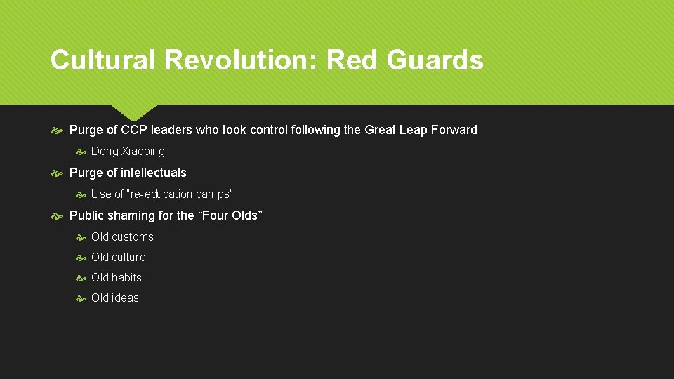 Cultural Revolution: Red Guards Purge of CCP leaders who took control following the Great