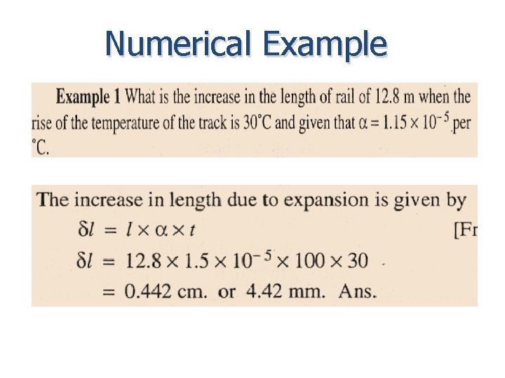 Numerical Example 