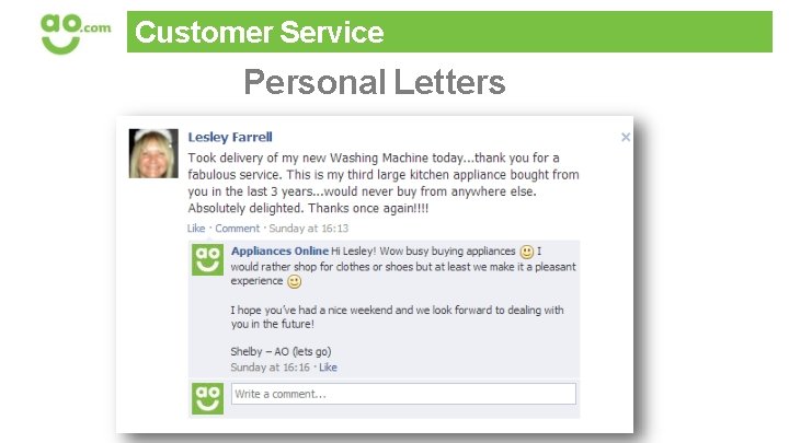 Customer Service Personal Letters 