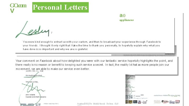 GO. com v Personal Letters a 0 appliances I You were kind enough to